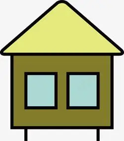 三角黄色屋顶瓦片唯美的房子矢量图高清图片