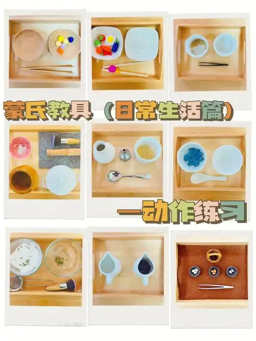 99蒙氏五大领域(日常生活教育之动作练习)这些教具是将比较复杂的