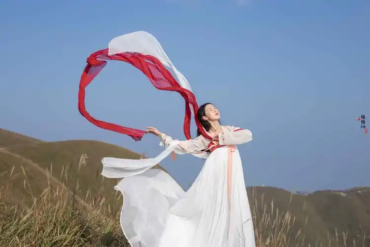 仙的亮丝锦丝幻色披帛女汉服单件龙母披肩舞蹈汉服