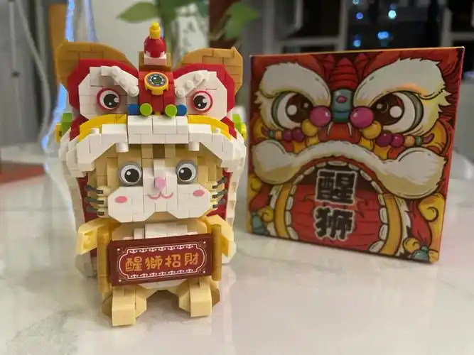 拼积木03醒狮招财猫loz