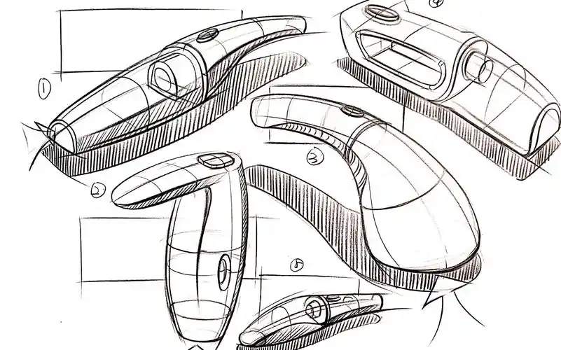 工业产品手绘一一吸尘器形态草图推敲!