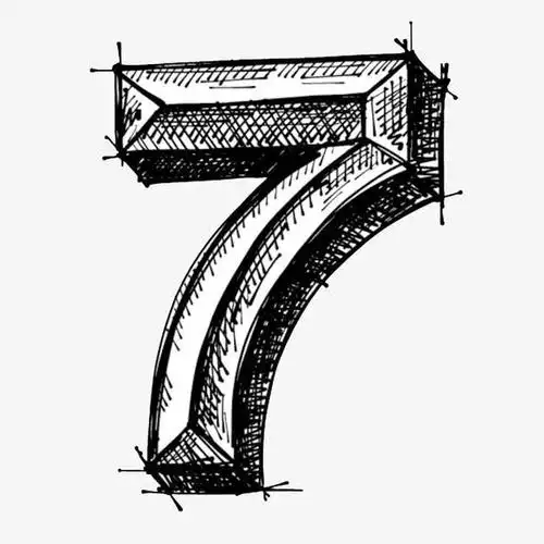 手绘黑白数字7