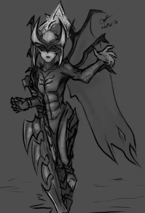 lol暗裔剑魔亚托克斯手绘黑暗的源头