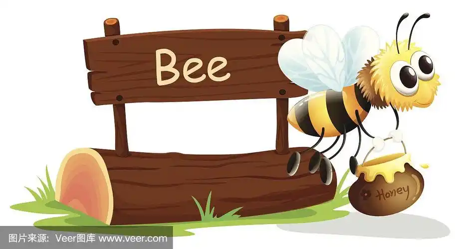 蜜蜂,告示牌,可爱的,字母,野生动物