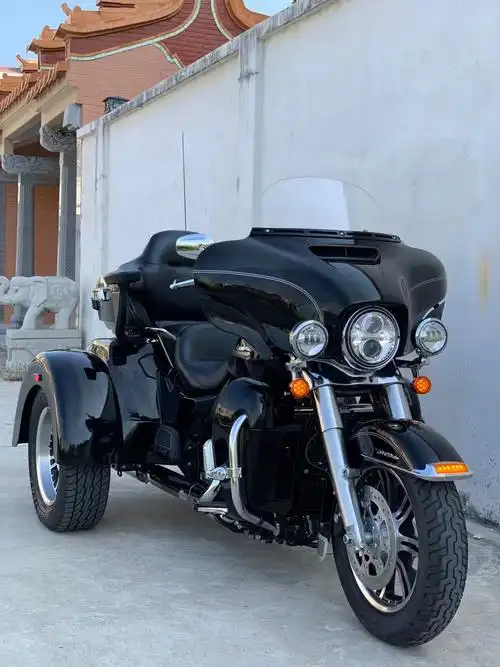 二手进口哈雷大滑翔正三轮v缸250巡航复古旅行越野改装太子摩托车