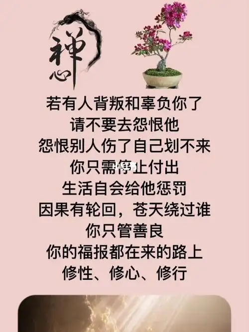 因果有轮回,苍天饶过谁,你只管善良,你的福报都在来的路上,修性,修心