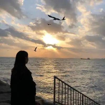 ins风优质海边背影女生头像 唯美意境高清头像女海边背影_女生头像_美