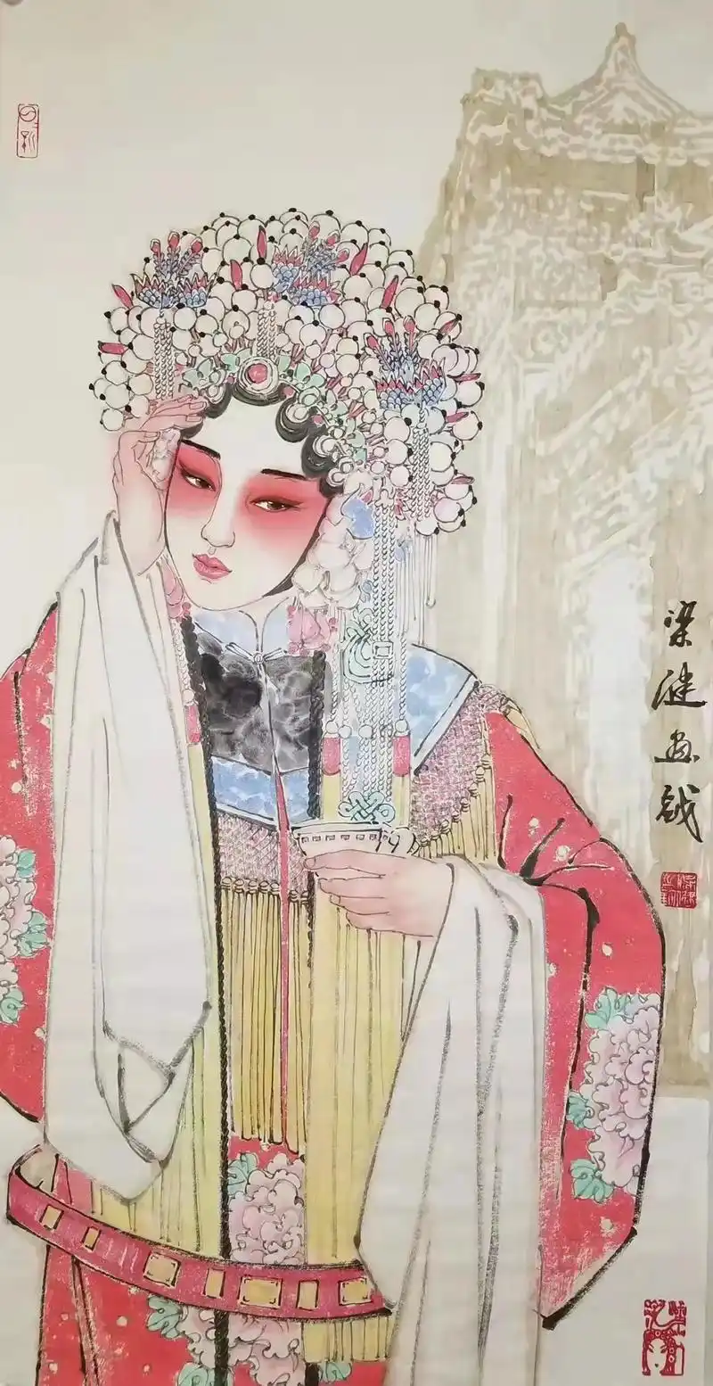 水墨戏曲人物#原创作品 #节水在身边 #干货分享 #干贷分享 - 抖音