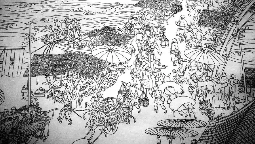 《清明上河图》42cmx900cm局部(已售)