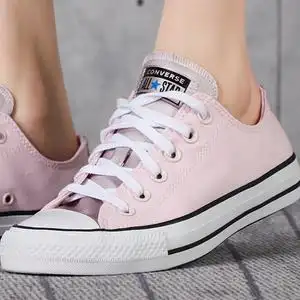 converse匡威女鞋2021春季新款浅粉色时尚拼接低帮帆布鞋570288c
