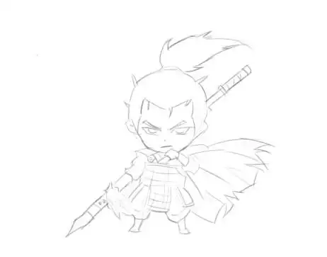 帮我手绘这张q版岳飞