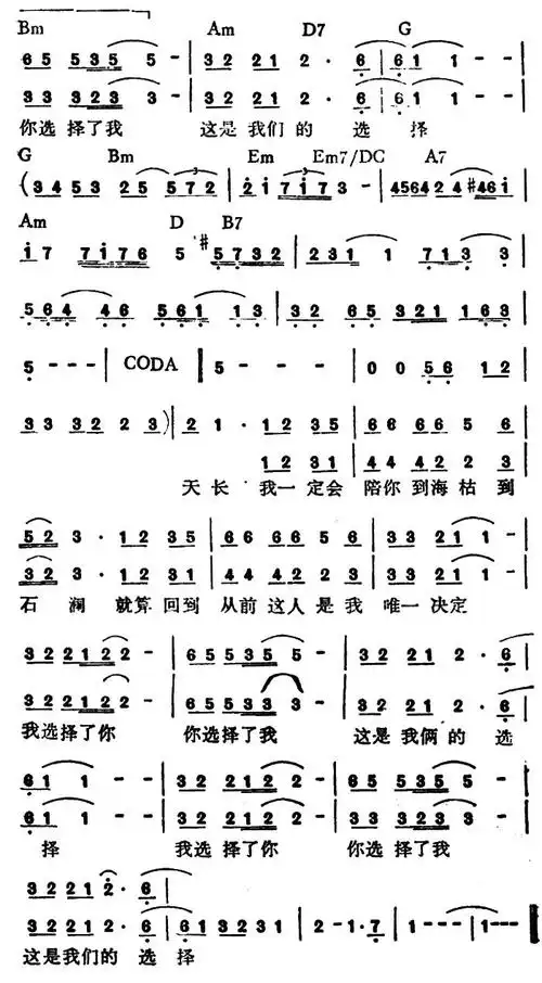 选择(陈大力词 陈秀男曲)简谱(图6)