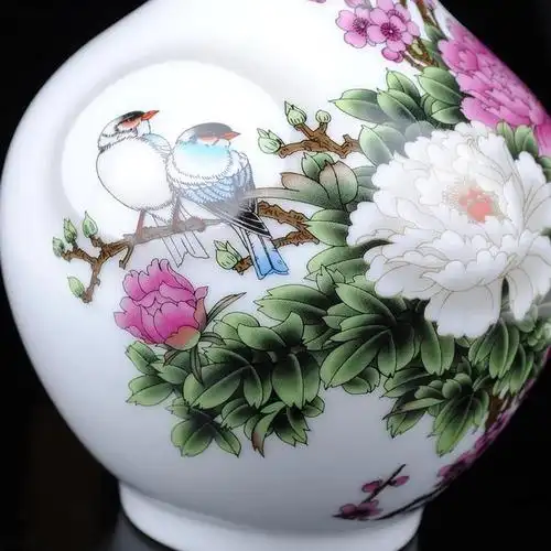 景德镇陶瓷器花瓶现代时尚家饰工艺品摆件家居客厅装饰摆设礼品不含