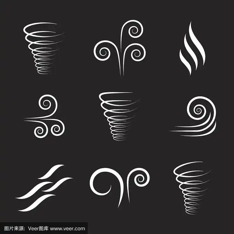 风,天气,符号,波形,自然