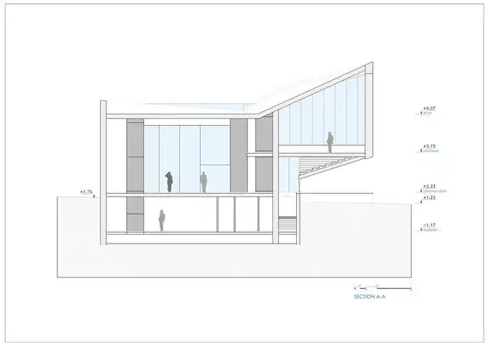 混凝土餐厅 concrete restaurant / boozhgan studio,剖面图