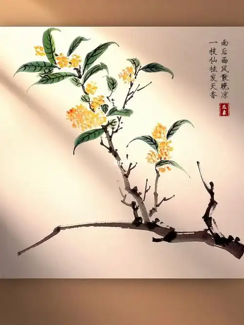 万物皆可画   #国画   #写意国画#写意花鸟   #零基础学画画   #桂花