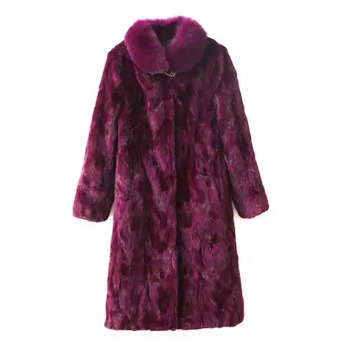 水貂皮草外套女中中长中老年妈妈加大貂皮大衣皮草