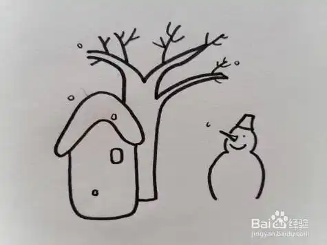 雪景简笔画怎么画