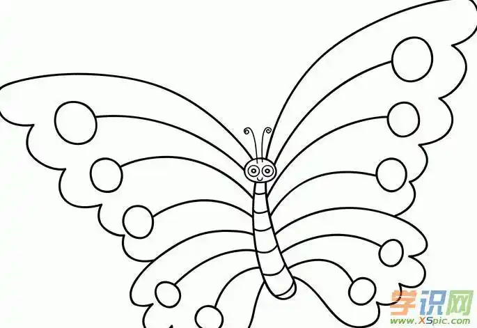 学识网 爱好 学画画 简笔画  简笔画   蝴蝶翅膀上丰富多彩的图案