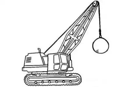 工程车图片 铁球起重机简笔画