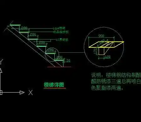 简易钢楼梯做法详图