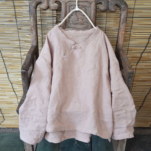 秋夏季棉麻套装女 禅式衣服苎麻亚麻衬衫复古中式盘扣上衣 茶禅服