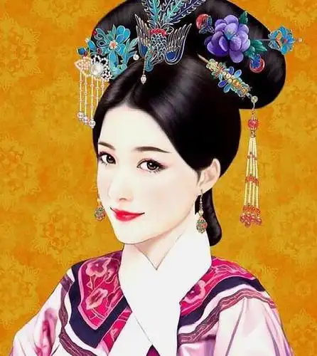 清宫美人手绘 只许她一城秋水,便化作那愁肠无数