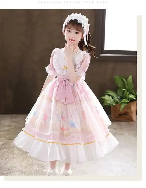 儿童洛丽塔裙子萝莉塔公主裙lo裙洋装女童洛丽塔公主裙夏装2022新款
