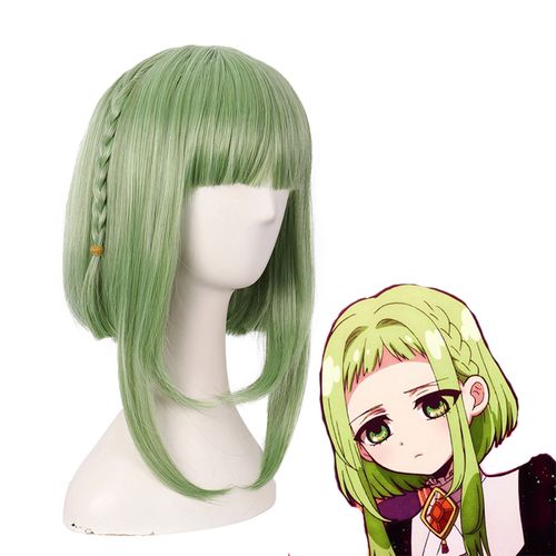 动漫地缚少年花子君七峰樱cospaly假毛绿色辫子短发齐刘海cos假发
