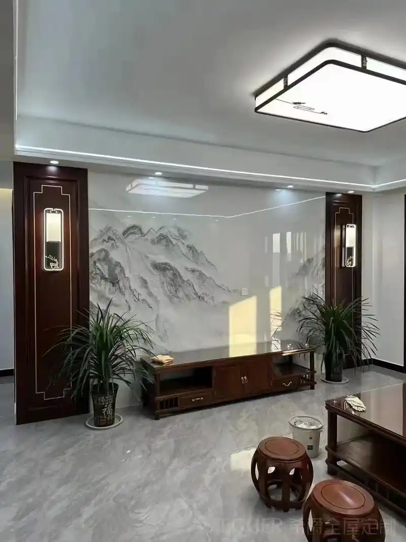 几款不一样的新中式电视背景墙#中式风格装修豪华大气 #我的装 - 抖音