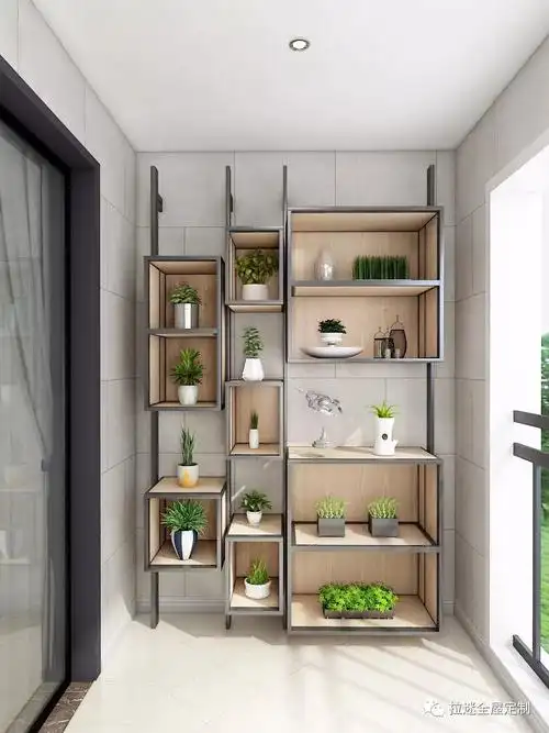 拉迷全屋定制整体阳台柜 门厅柜 阳台隔断柜入户柜阳台柜定做