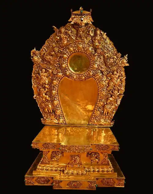 尼泊尔佛像背光鎏金125cm