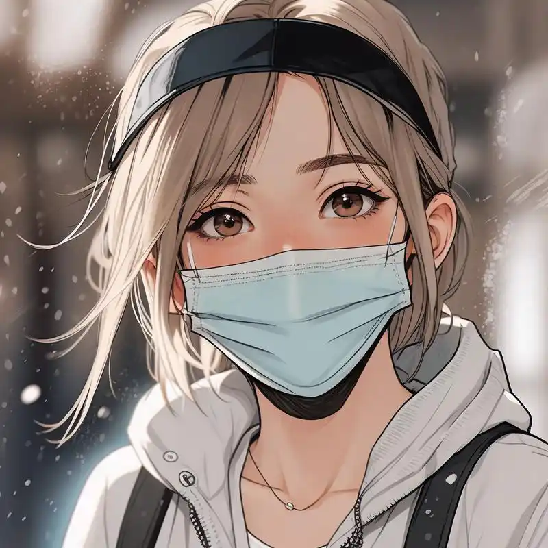 戴口罩的美女头像