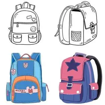 儿童画教程|我的书包