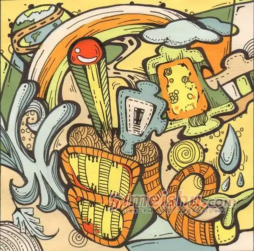 色彩装饰画学生作品01