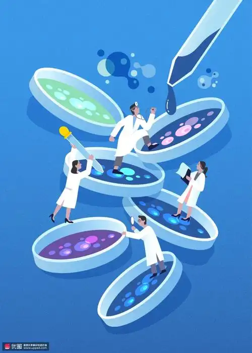 实验室生物科技研发科学家医疗插画
