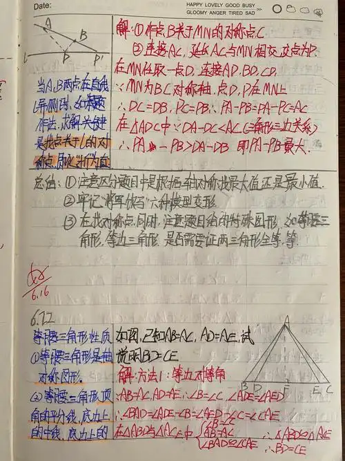 初一21班优秀数学笔记20200628