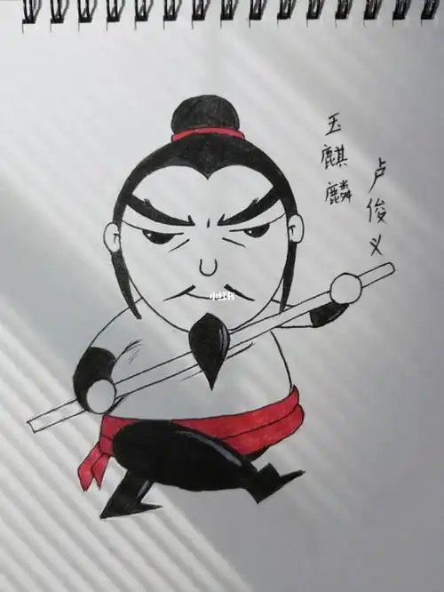 水浒人物简笔画,玉麒麟,卢俊义,简笔画