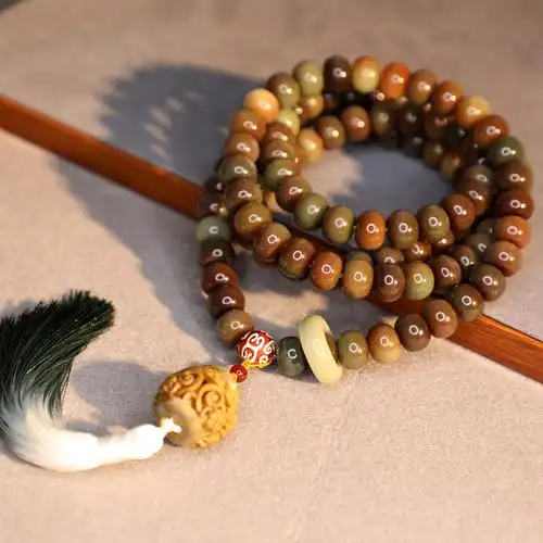 13mm苹果圆敦煌色菩提根念珠 108颗菩提子脖挂佛珠-阿里巴巴