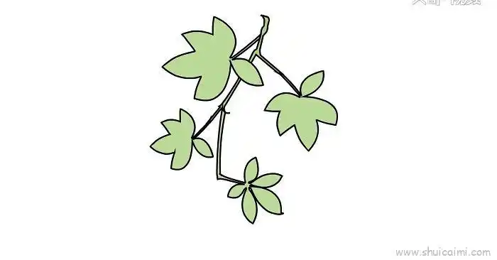 爬山虎儿童画怎么画爬山虎简笔画简单