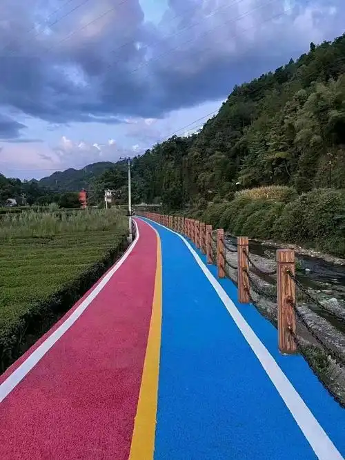 彩色路面施工 小区地面改色 微水泥地面施工 沥青路面改色