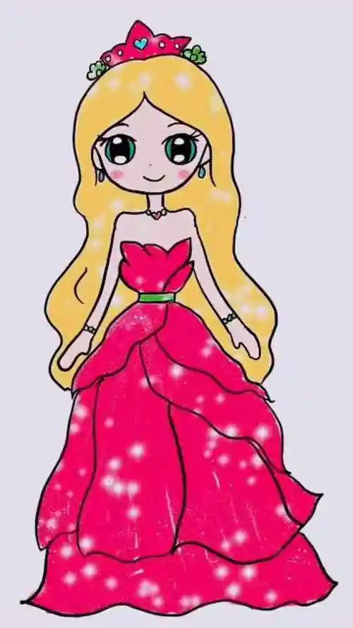 "玫瑰花仙子"简笔画,看一眼就会了!_腾讯视频