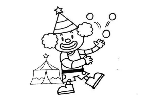 马戏团的小丑怎么画_简笔画_ps家园网