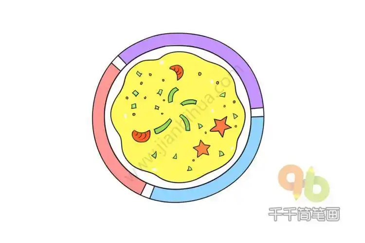 青菜蛋花汤简笔画