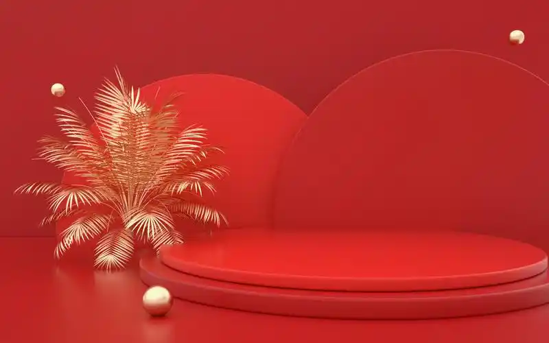 c4d大气2021年新年红色海报背景