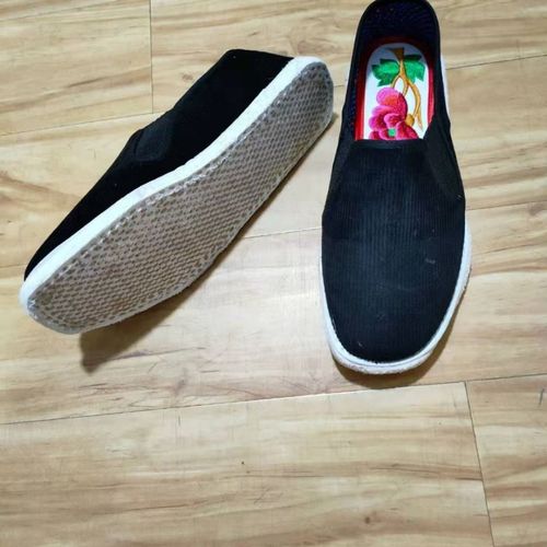 纯手工千层底布鞋男条纹鞋面棉布麻绳手纳鞋底传统工艺透气布底鞋