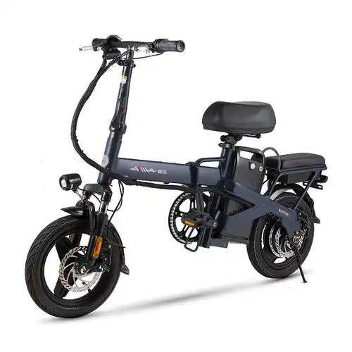 爱玛电动车锂电新国标折叠轻鸿s1电动自行车小型助力代驾电瓶车