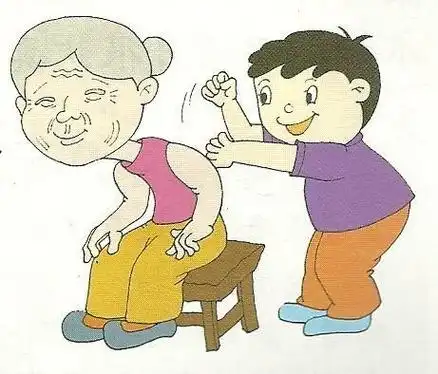 给奶奶捶背简笔画