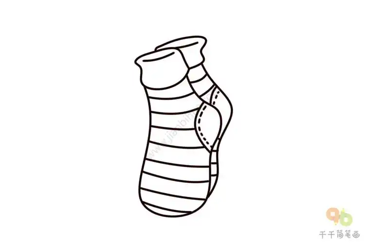 条纹袜子简笔画