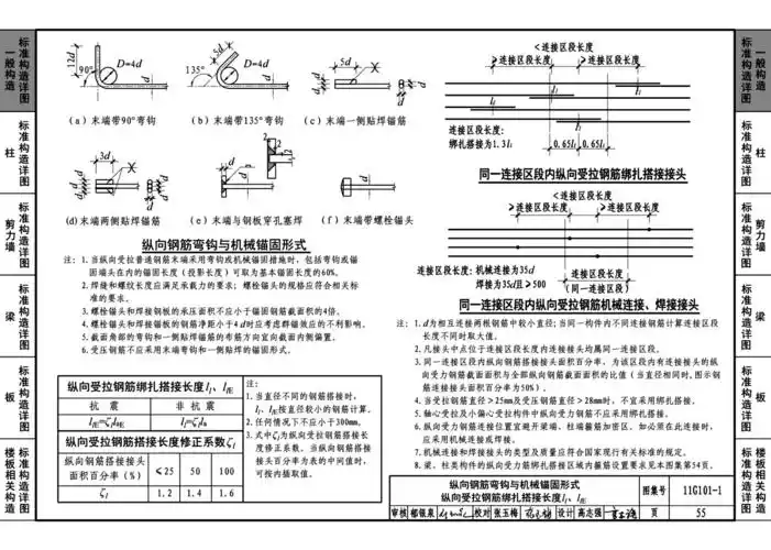 11g101-1:混凝土结构施工图平面整体表示方法制图规则和构造详图(现浇